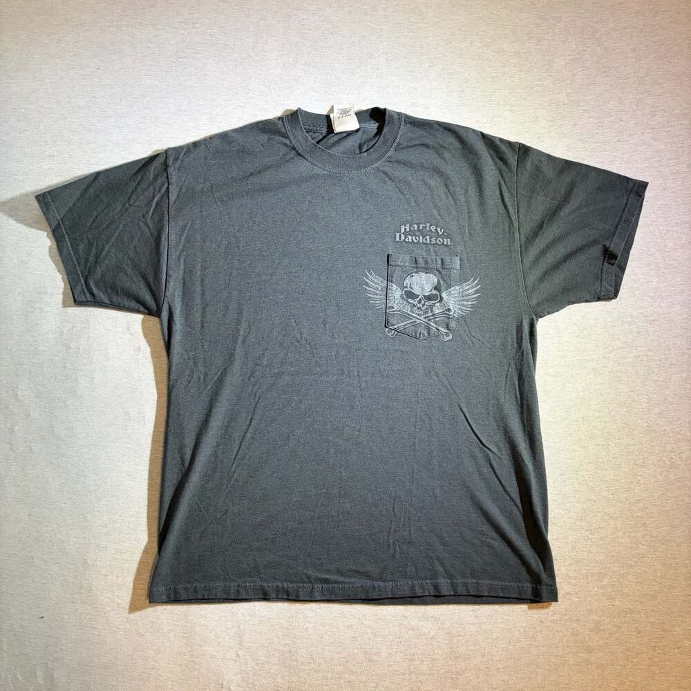 Harley-Davidson 2009 Skull and Wings Pocket Graphic T-Shirt